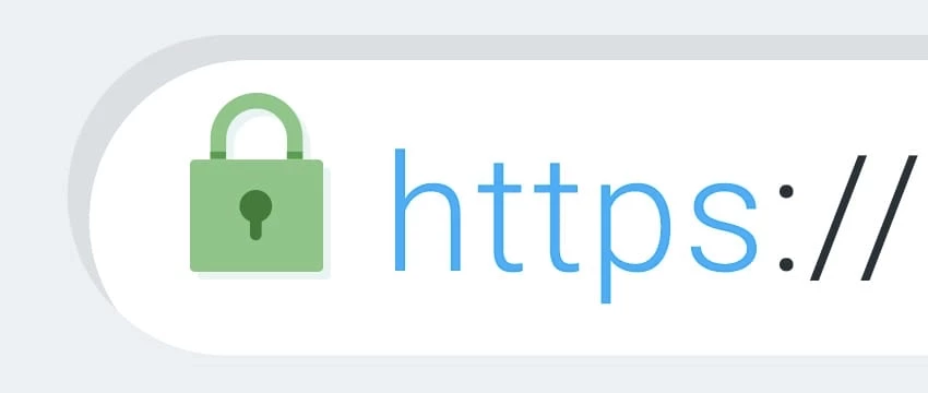 Captura de ecrã da barrande endereço do chrome com um cadeado verde seguido do https://